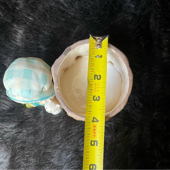 Vintage Napco ceramic girl and cat log planter Poppet woodland bohemian plant - Picture 8 of 9